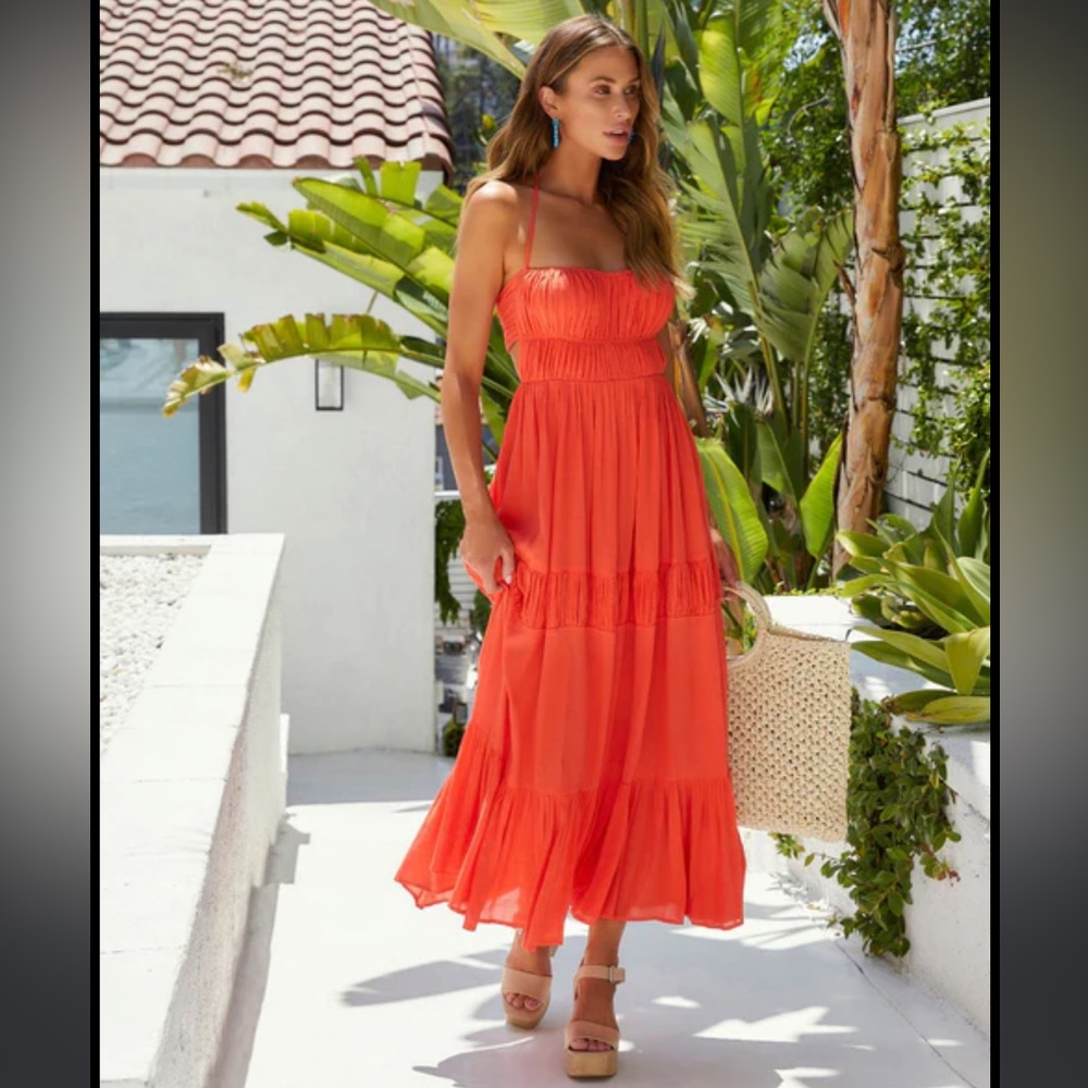 Boutique Orange Maxi Dress